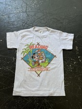 KIDS SMALL Reading It  s An Adventure Disney T-Shirt Mickey Mouse 1980s Made USA