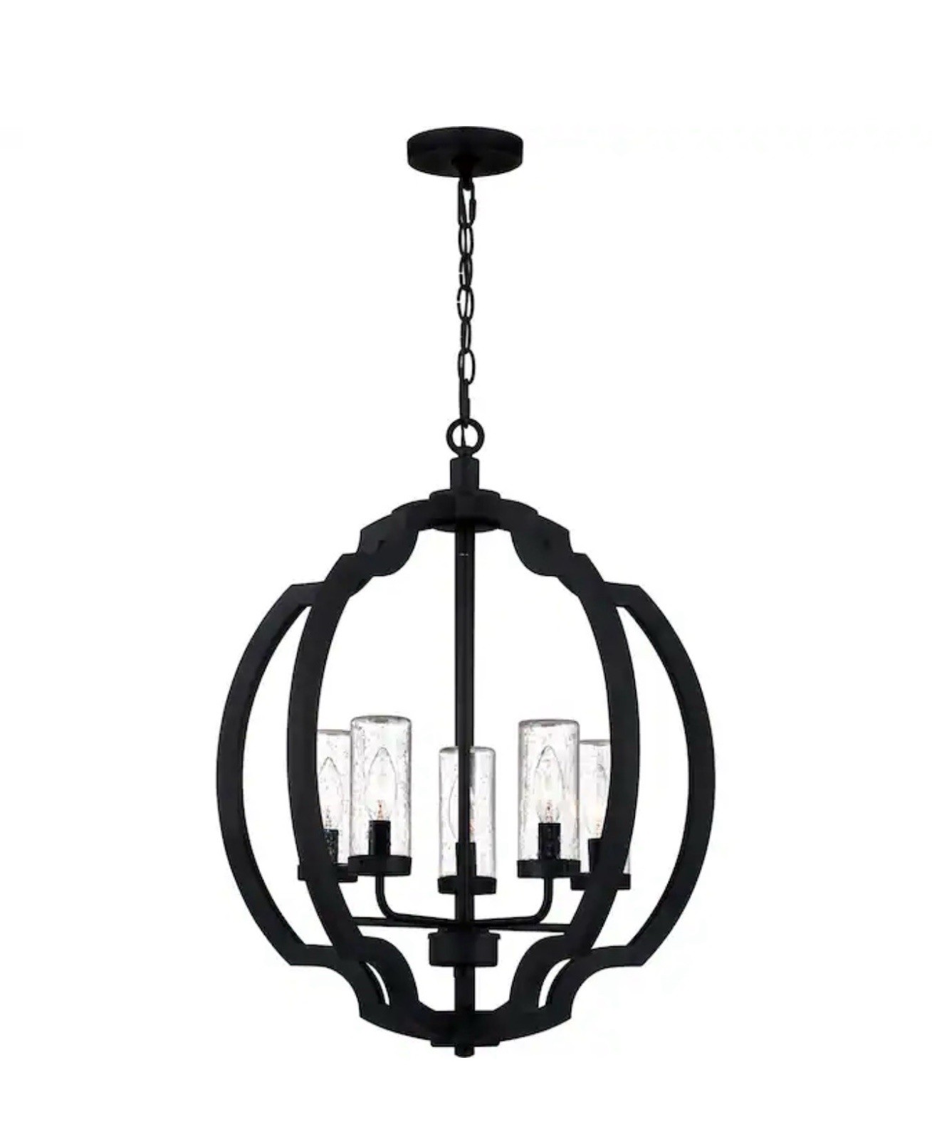 Quoizel Castleton 5-Light Matte Black Transitional Outdoor Chandelier LWS4314F