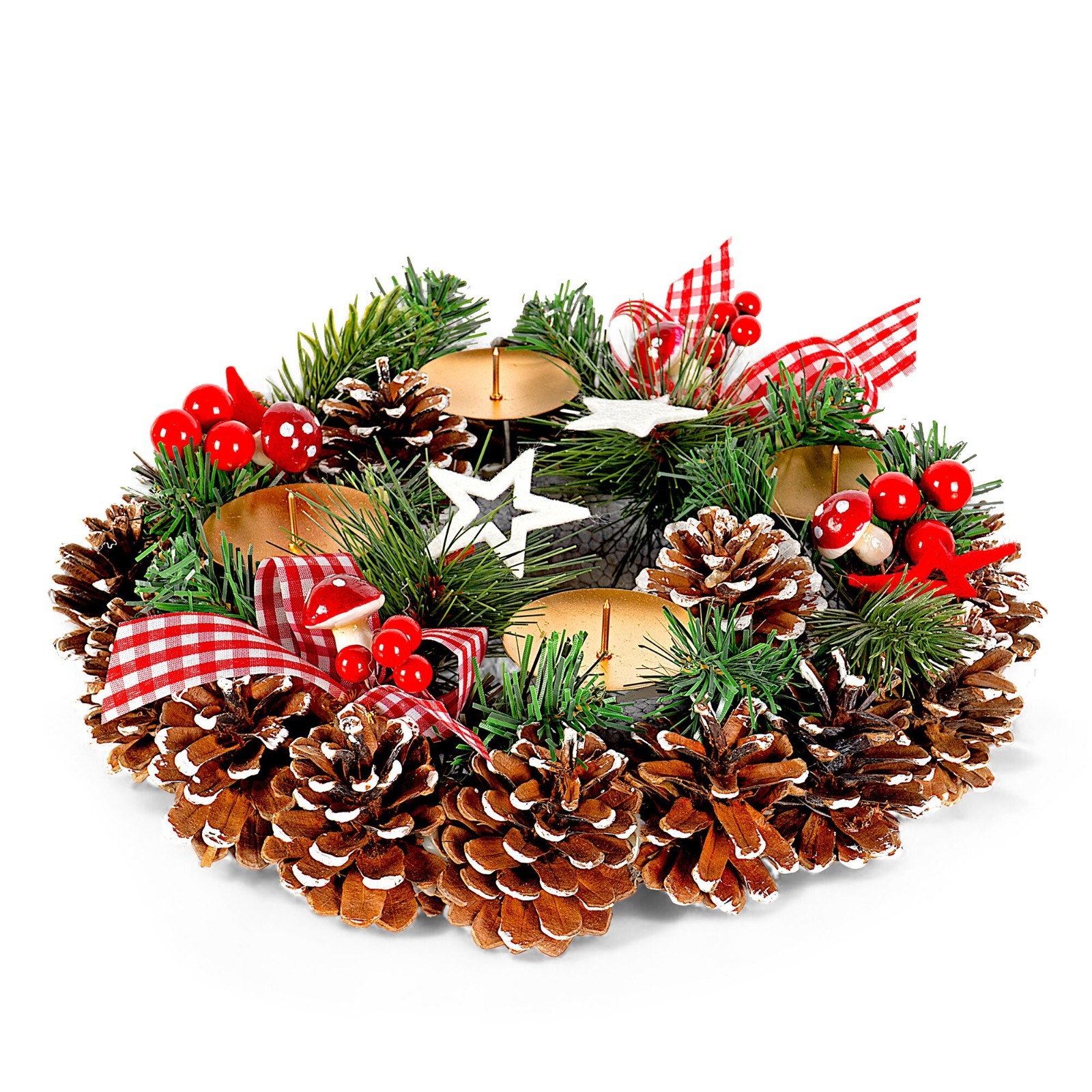 12" Advent Wreath Decoration Candle Holder Christmas Table Centerpiece