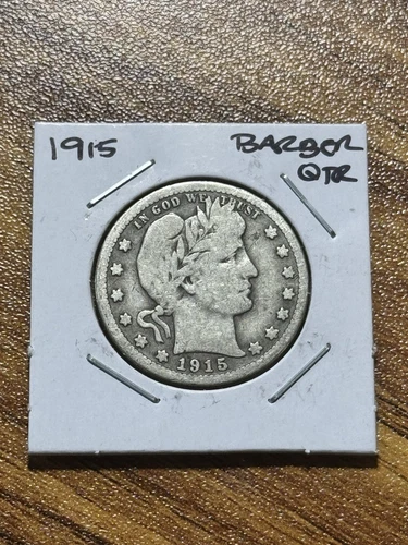 1915 P Barber Silver Quarter VG Very Good Condition U.S. 25c Coin (Raw13833)