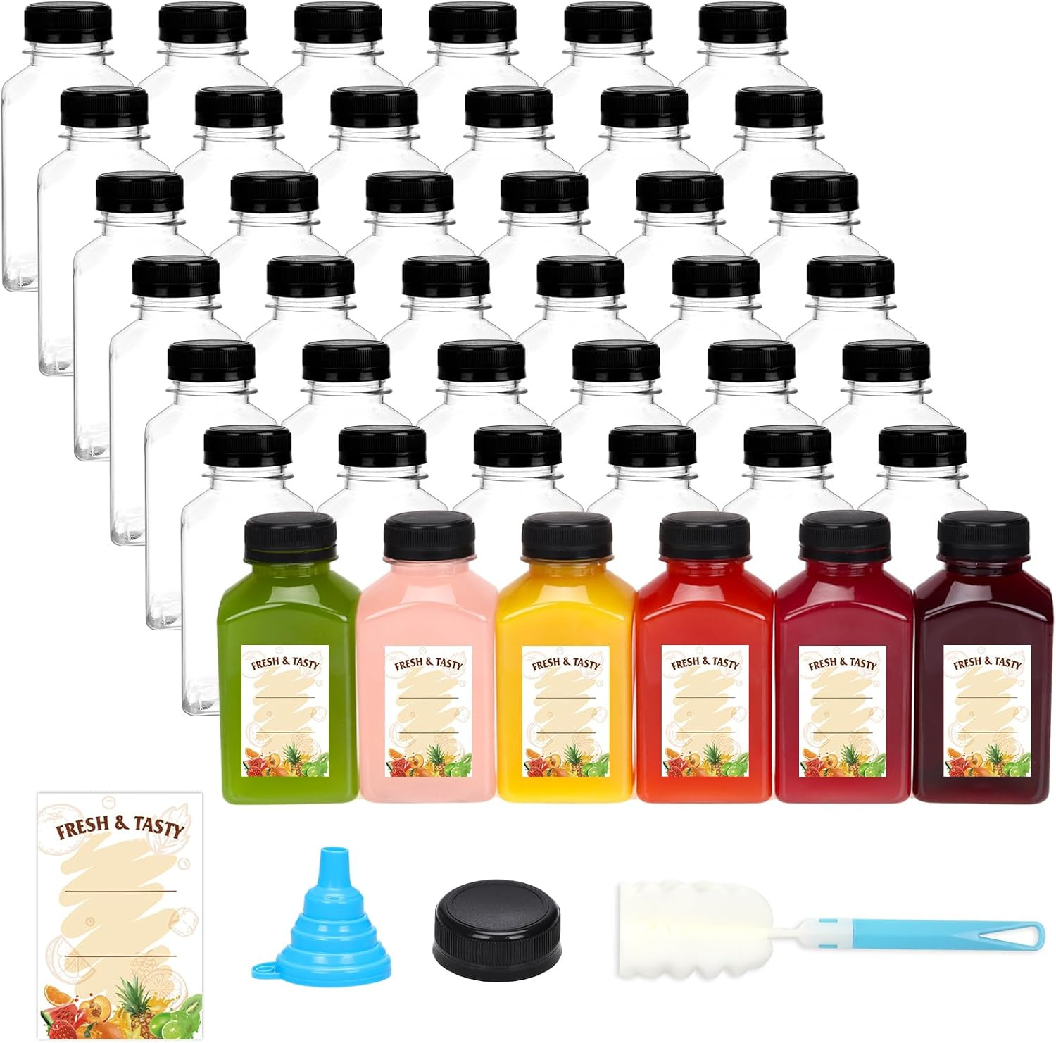 With Caps, Reusable Clear Bulk Beverage Co
