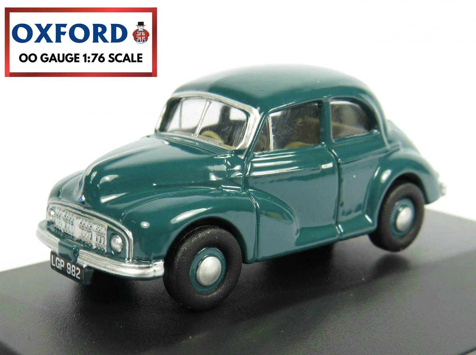Oxford Diecast 76MMS001 Morris Minor Green Saloon Car 1:76 Scale Model OO Gauge