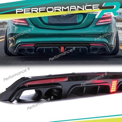 Schwarz Heckdiffusor + Auspuff für Mercedes S Klasse W222 S350 S500 S550 13-17
