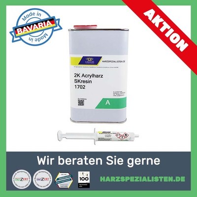 1kg Acrylharz mit Härter transparent glasklar gießen Cast Resin (16,82 EUR/kg)
