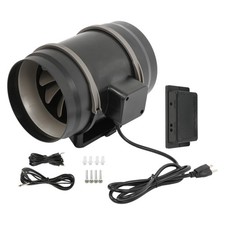 Inline Duct Fan 8-Inch 807 CFM w/ Temperature Humidity Controller,Quiet EC-Motor