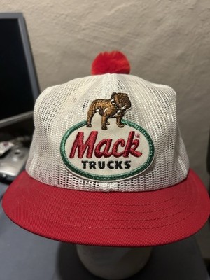 Vintage Mack Truck Logo Red All Mesh Snapback Advertising Trucker Hat
