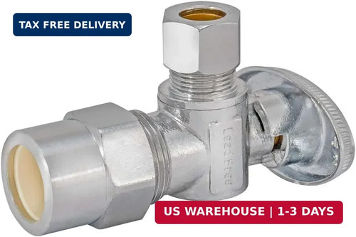 Eastman 1/2 inch CPVC x 3/8 inch OD Compression Quarter Turn Angle Stop Valve