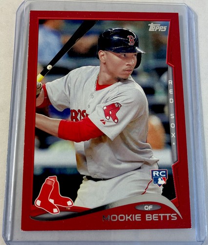 Mookie Betts [Batting Red Target Border] #US26 2014 Topps Update card