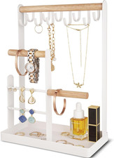 Jewelry Stand Necklace Holder, 4-Tier Jewelry Tower Rack with Earring Tray and H