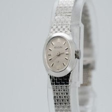 Vintage Elgin 17-Jewel Ladies Mechanical Watch - 16mm Case - Silver Tone Manual