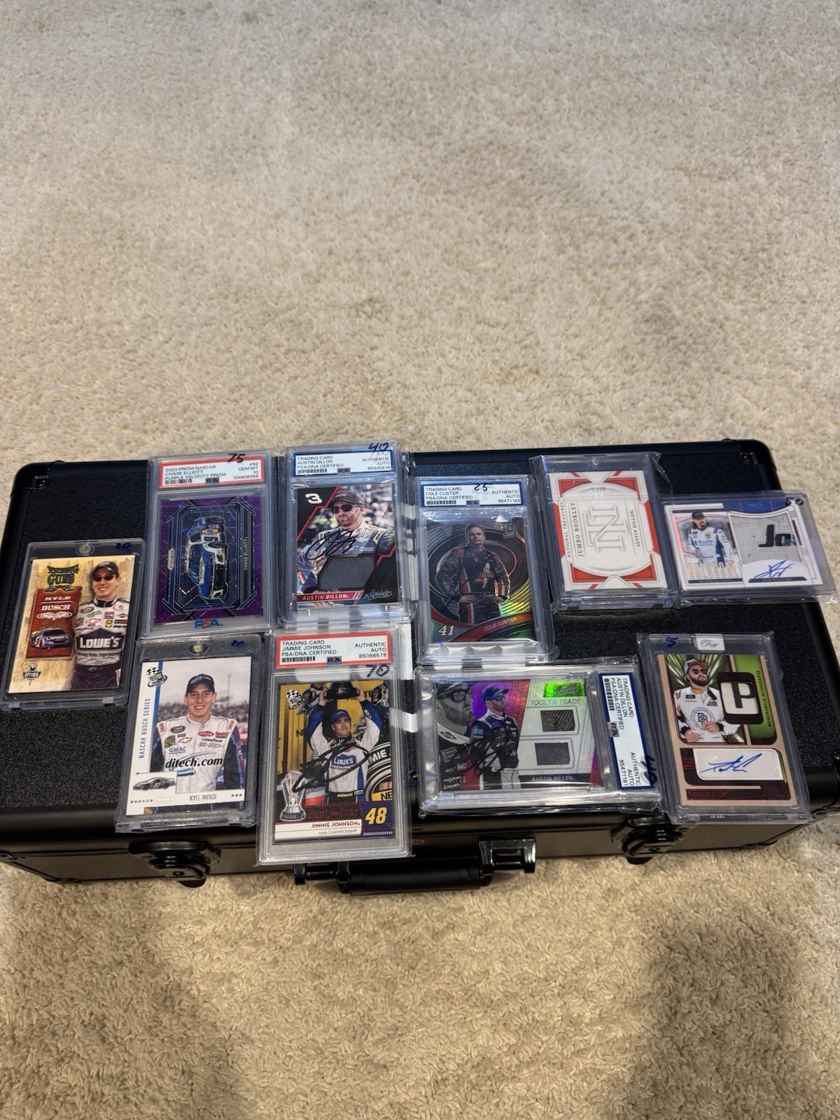 NASCAR Trading Card lot Jimmie Johnson Kyle Busch Auto Dillon Booklet PSA Racing