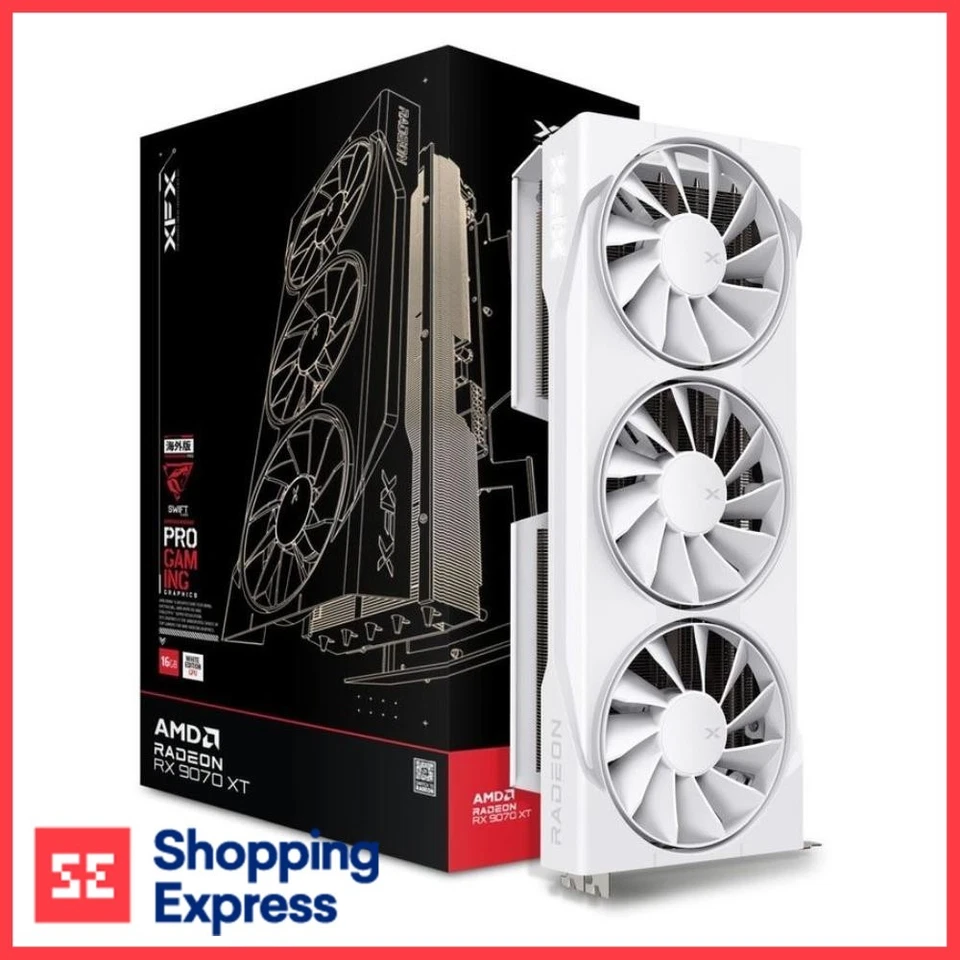 XFX RX-97TSWF3W9 Swift AMD Radeon RX 9070XT White Triple fan Gaming Edition with
