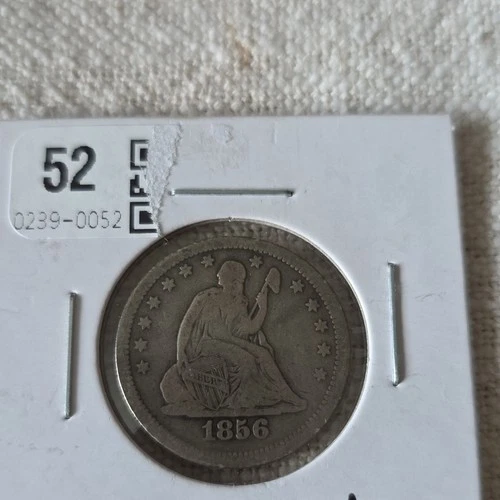 1856 Seated Liberty Quarter Silver 25C US Coin