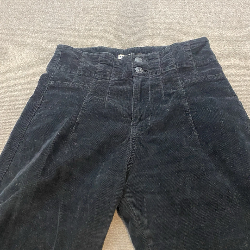 We The Free Pants Womens Size 28 Black Corduroy Flare High Rise 70s Style - Image 2 of 4