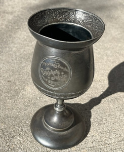 Antique Derby Silver Co. 1889 Trophy Cup "Running Jump" Quadruple Plate