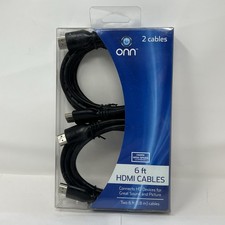 onn High Speed HDMI Cables With Ethernet 6 FT 2 Cables