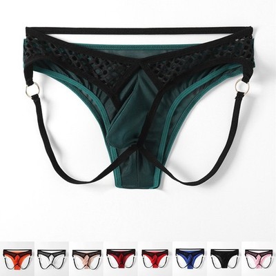 Low Rise Mesh Slip mit Bulge Pouch Herren Unterwäsche durchsichtiges Design