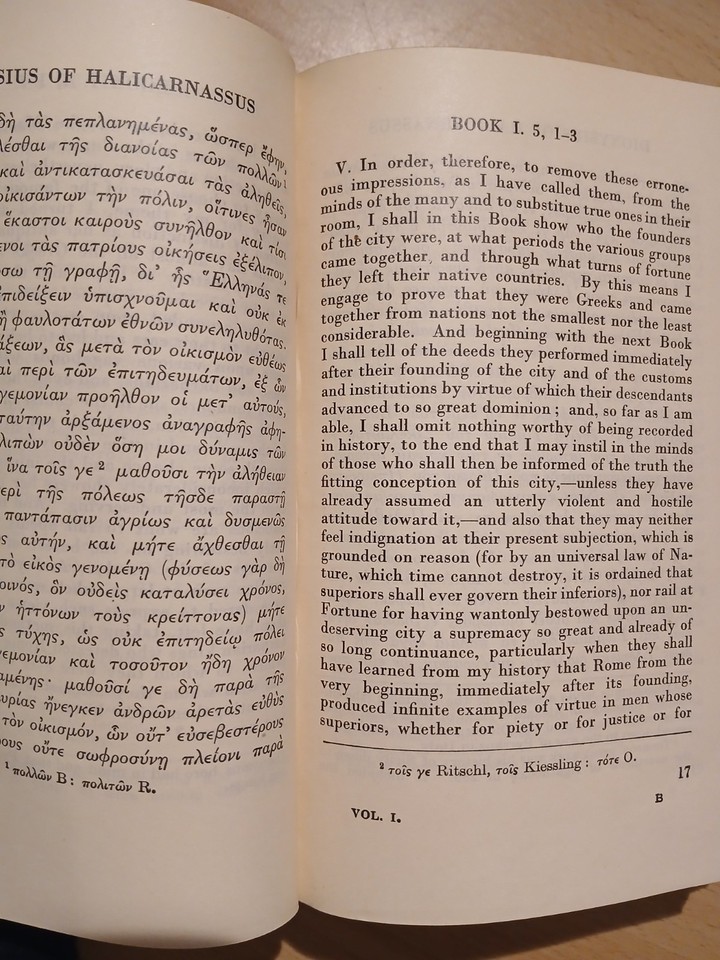 Dionysius Roman Antiquities Vol 1 & 2 Loeb Classical Library Harvard ...