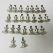 Brushed Nickel Round Mushroom Drawer Cabinet Knobs Pull with Screw Lot of 23 NEW