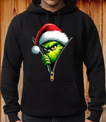 Hoodie/T-Shirt/Damen/Herren/Unisex/Grinch/Reißverschluss Weihnachten/