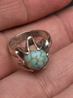 VTG Turquoise Sterling Silver 925 HANDMADE Ring Size 5