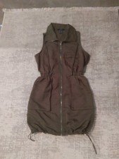 Forever 21 XS Zip Down Military Green Dress.   B2