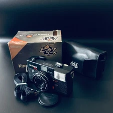 🍙N.Mint w/Box,Case🍙Konica C35 EF Black Point & Shoot Film Camera from Japan