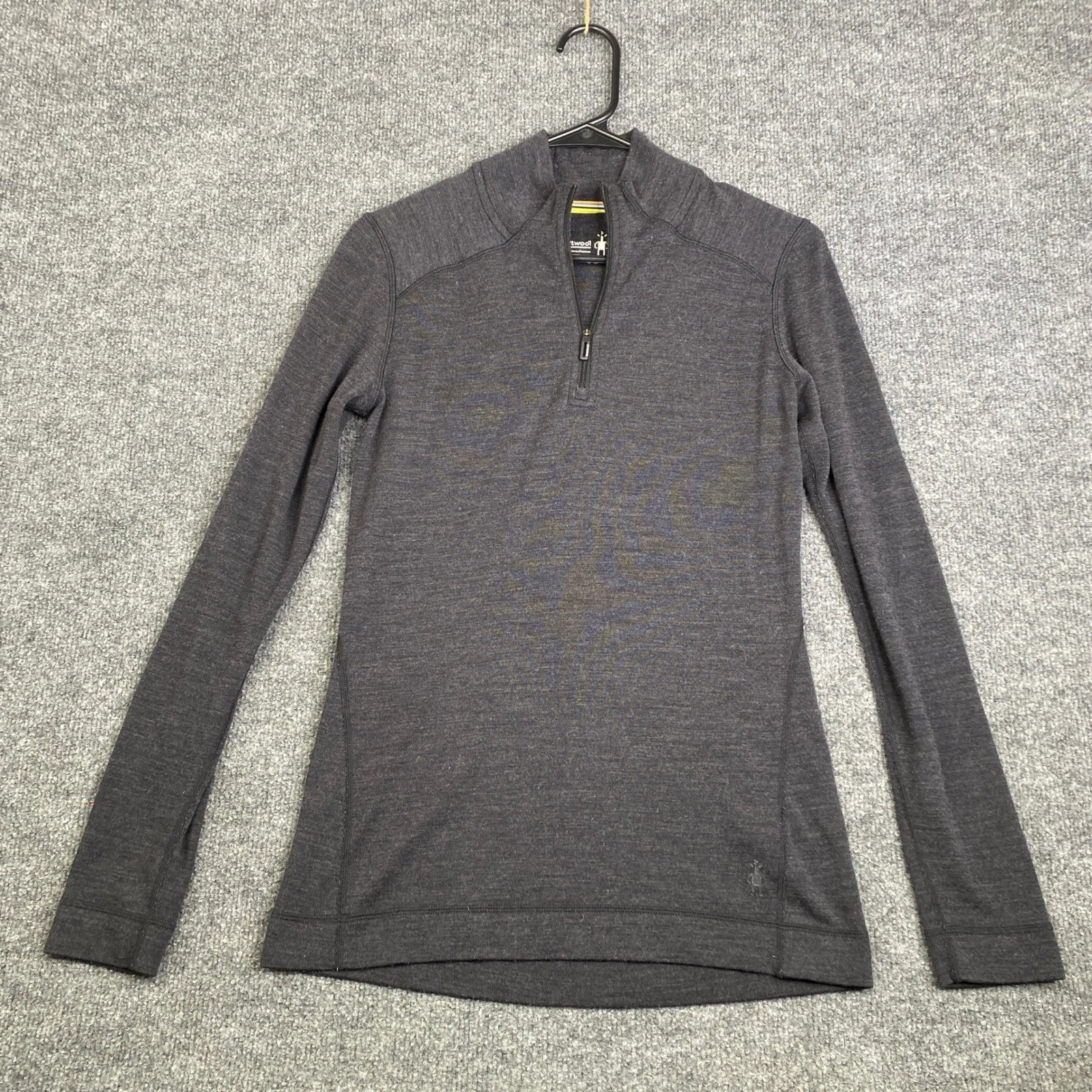 Smartwool Womens Merino 250 Base Layer 1/4 Zip Charcoal Gray SW0NP221 Size M