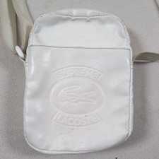 Borsa a tracolla Supreme x Lacoste Collab in pelle bianca di design