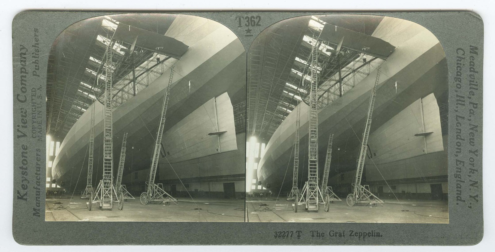 D1627~ GRAF ZEPPELIN – Lakehurst NJ c.1928 Stereoview – Keystone