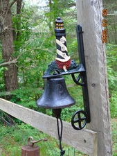 Vintage Cast Iron Dinner Hanging Lighthouse Bell - Could be Ashley Belle