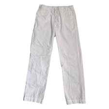 Polo Ralph Lauren Boys White Cotton Chino Pants Logo Adjustable Waist Size 6