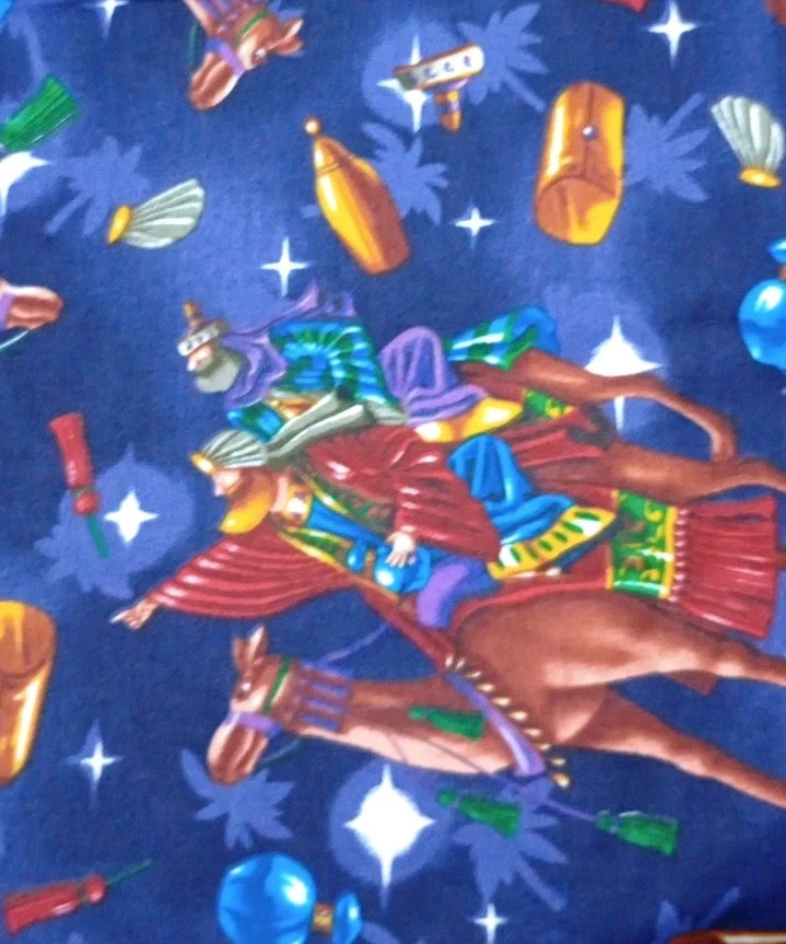 Fabri-Quilt 100% Cotton Fabric Dark Navy Magi on Camel Christmas Fat Quarter - Image 2 of 4