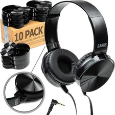 Classroom Headphones 10 Pack : On-Ear Premium Student Bulk Headphones: Perfe...