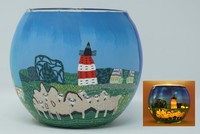 Windlicht WindmüHle Und Leuchtturm Teelicht Leuchtglas Teelichthalter