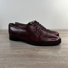 Church's Shoes Mens 7 F Red Burgundy Cap Toe Oxford Yake