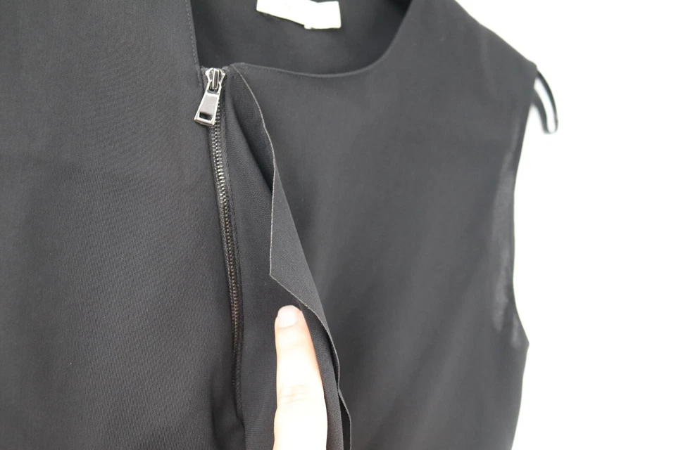 vince Blouse women's S black zip neck Draped shell sleeveless top solid - Image 3 of 4