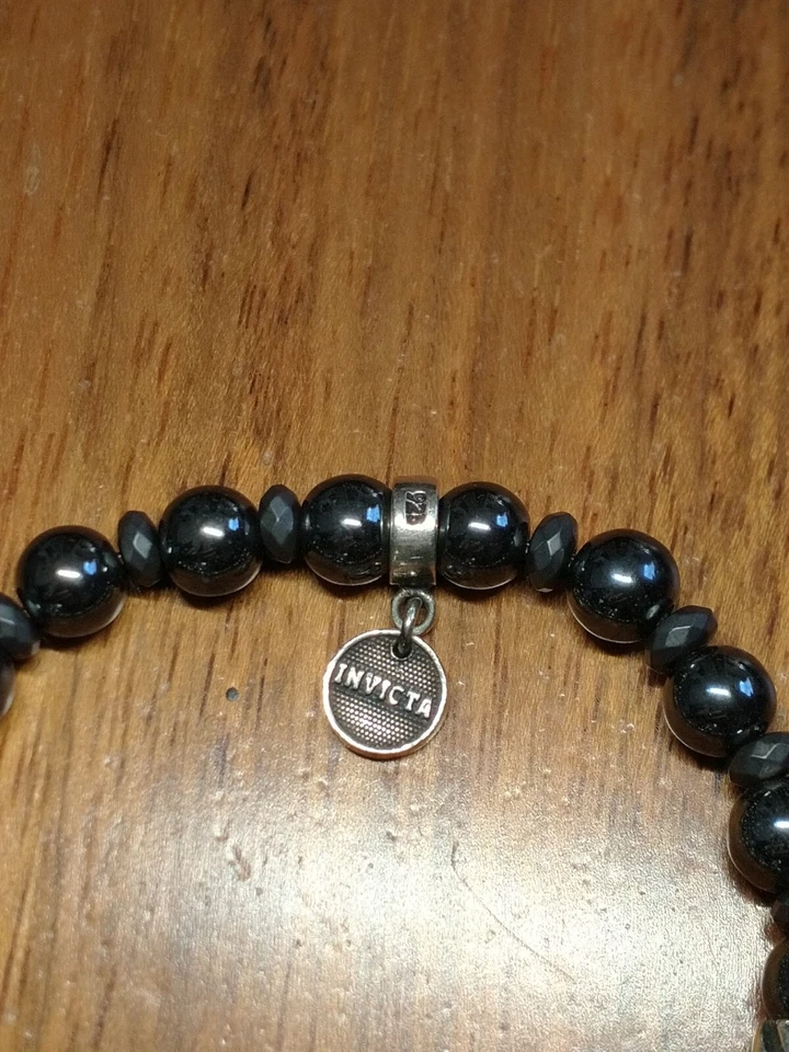 Invicta ювелирных изделий 925 серебро мужчин гематит подлинный камень регулируемый браслет 33896 - Изображение 2 из 4