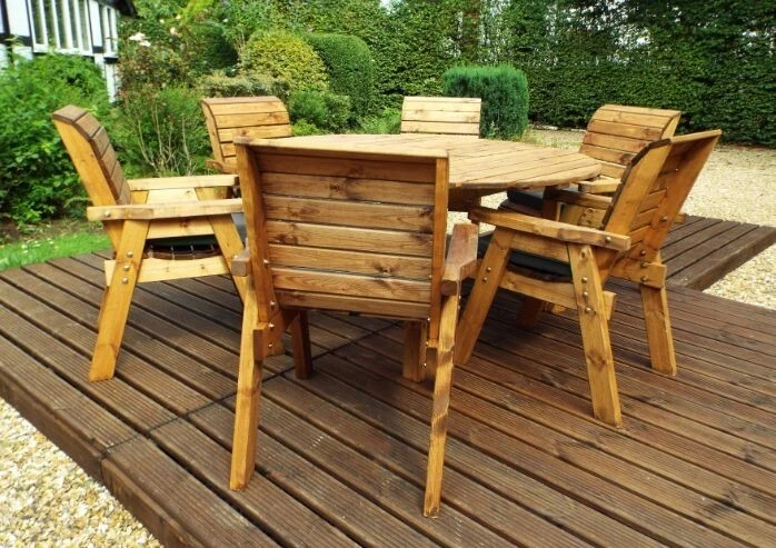 Charles taylor wooden garden dining set 6 seater deals