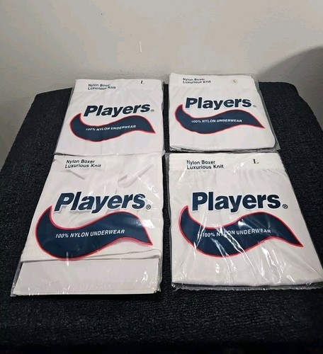 Lot Of 4 Vintage Players L Large Nylon Underwear Men's Luxury Knit Boxer Shorts