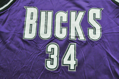 Ray Allen Milwaukee Bucks Champion Jersey Purple NBA Men 44 L