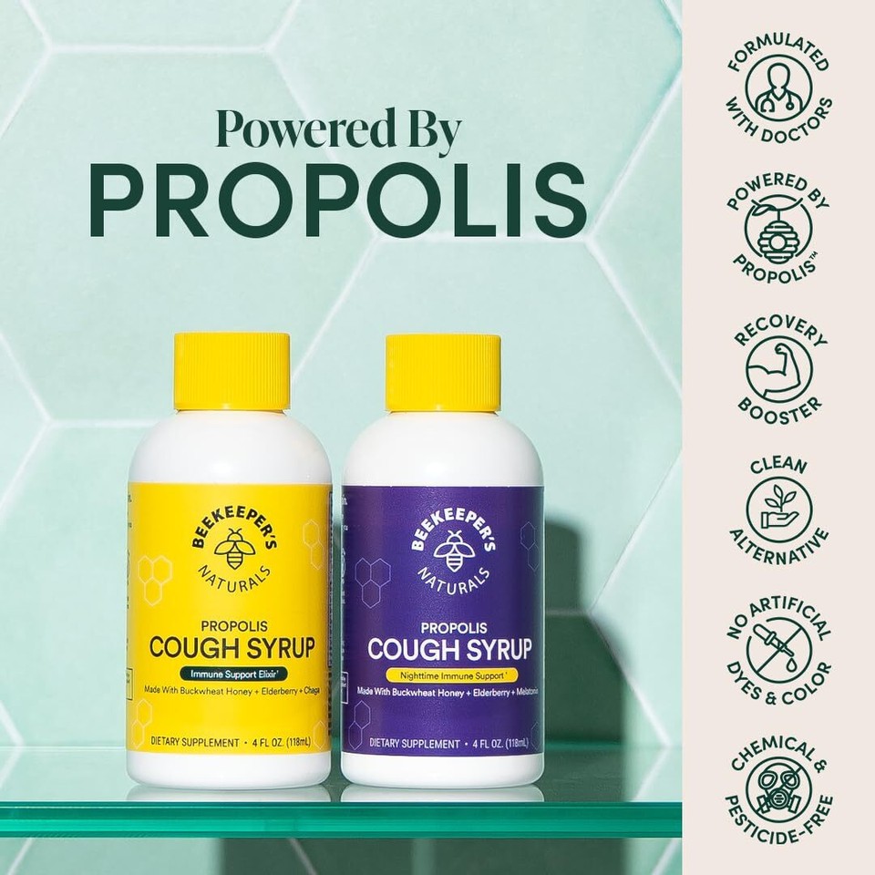 BEEKEEPER’S NATURALS B.Better Nighttime Cough Syrup for Adults