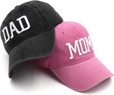 Mom and Dad Hats New Gifts One Size, Black Hat Pink