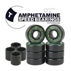 Amphetamine Skateboard Longboard Speed Bearings Set of 8 Pre-Lubricated Titanium