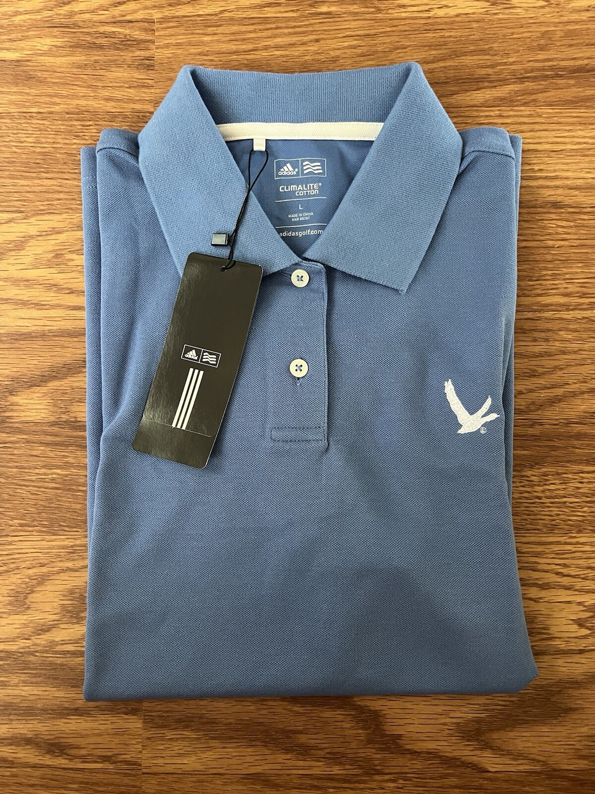 Adidas ClimaLite Grey Goose Collection Womens Blue Golf Polo Shirt size L