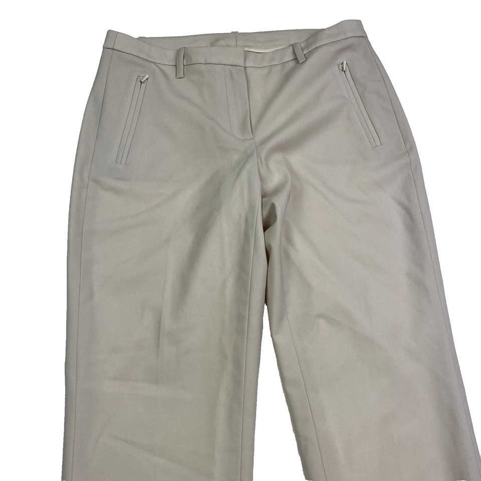 Pantalones de vestir WORTH New York crema lana elastano frente plano para mujer talla 0 Foto 3 de 4