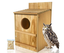 Owl House-Wooden Owl Box Owl Houses for Outdoors Suitable for Barn Owl Nesting