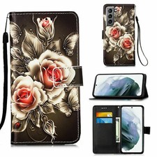 Butterfly Cat Flower Wallet Phone Case For Samsung Note 10 20 Ultra M60S J6 M30