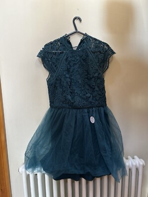Teal Chi Chi London Tulle and Lace Occasion Dress Size UK 12