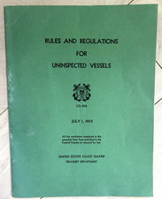1955 United States Coast Guard Regulation Book Rules Regulations Book